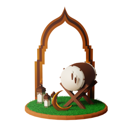 Ramadan beduk  3D Illustration