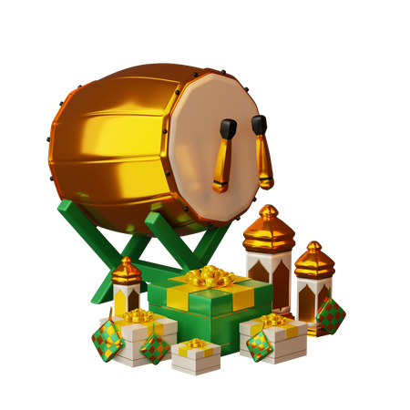 Ramadán Beduk y regalo  3D Icon