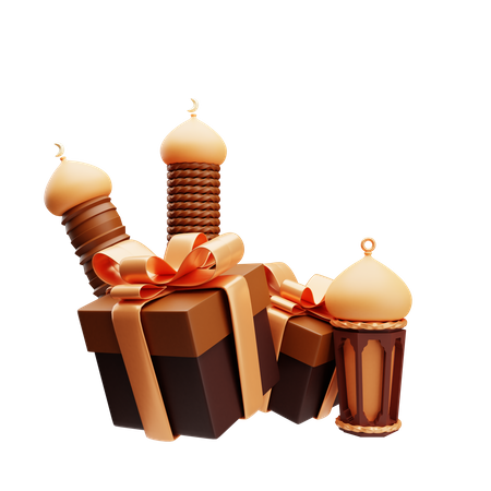Caja de regalo de ramadán  3D Illustration