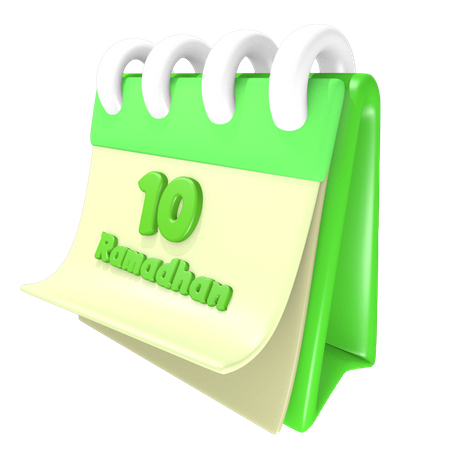 Ramadan Calendar 10 Date  3D Illustration