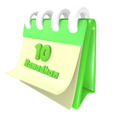 Ramadan Calendar 10 Date  3D Illustration