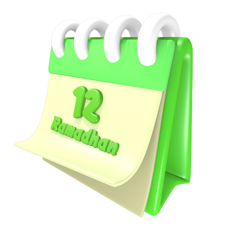 Ramadan Calendar 12 Date 3D Illustration