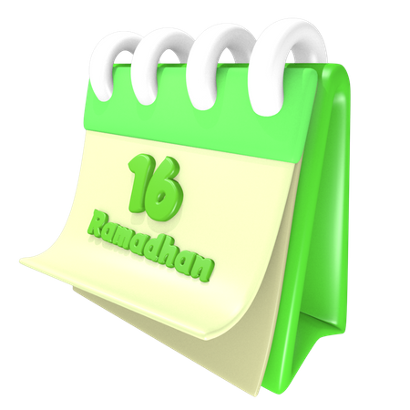 Ramadan Calendar 16 Date  3D Illustration