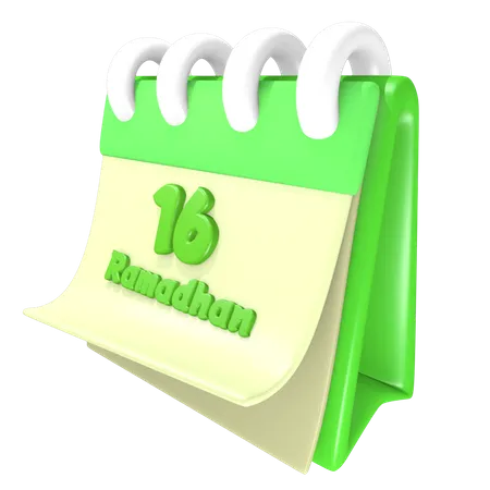 Ramadan Calendar 16 Date  3D Illustration