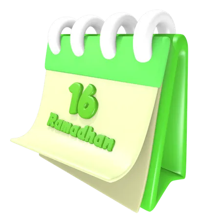 Ramadan Calendar 16 Date 3D Illustration