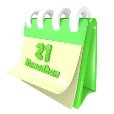 Ramadan Calendar 21 Date  3D Illustration