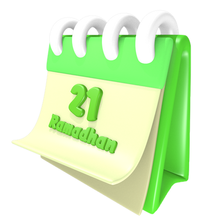Ramadan Calendar 21 Date 3D Illustration