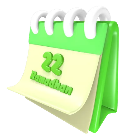 Ramadan Calendar 22 Date 3D Illustration