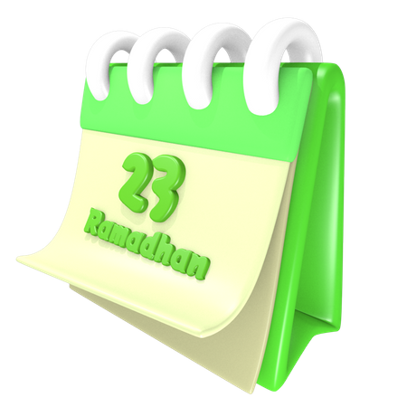 Ramadan Calendar 23 Date 3D Illustration