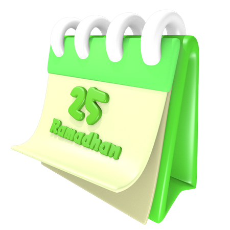 Ramadan Calendar 25 Date  3D Illustration