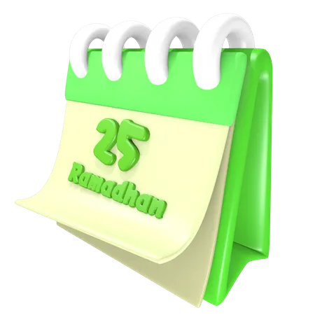 Ramadan Calendar 25 Date 3D Illustration