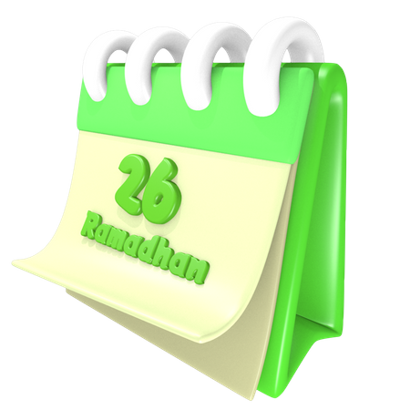 Ramadan Calendar 26 Date 3D Icon