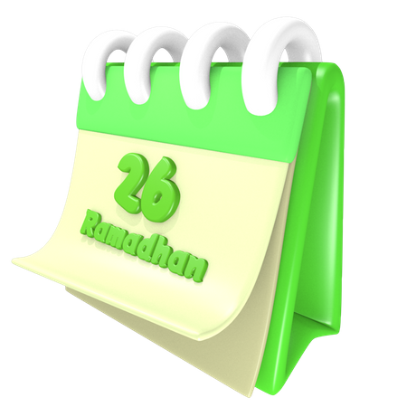 Ramadan Calendar 26 Date 3D Illustration
