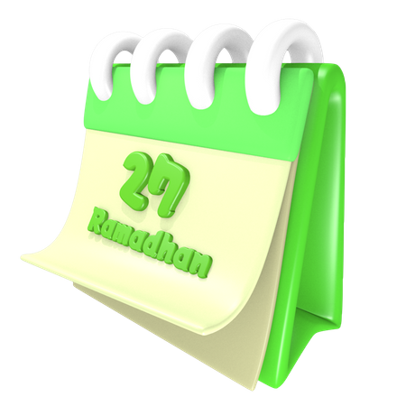 Ramadan Calendar 27 Date  3D Illustration