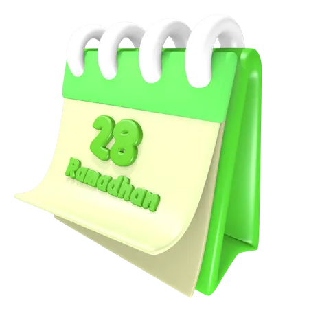 Ramadan Calendar 28 Date 3D Illustration