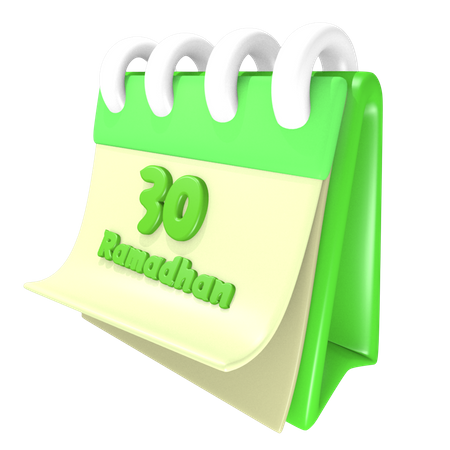 Ramadan Calendar 30 Date  3D Icon