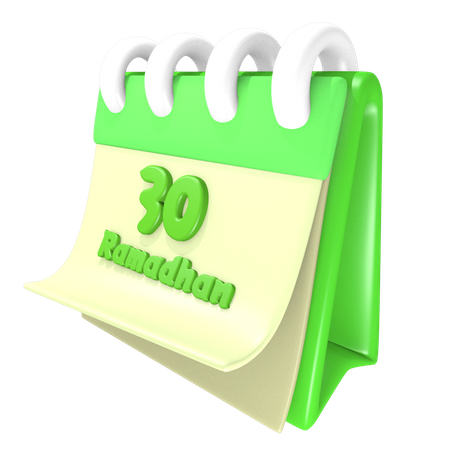 Ramadan Calendar 30 Date  3D Illustration