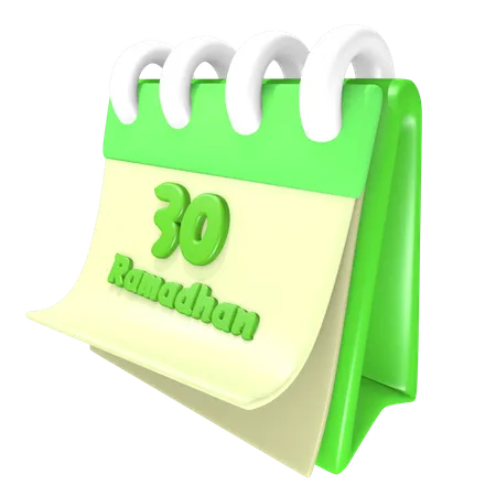 Ramadan Calendar 30 Date  3D Illustration