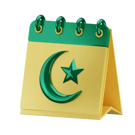 3 D Eid Al Fitr Calendar Icon 3D Illustration