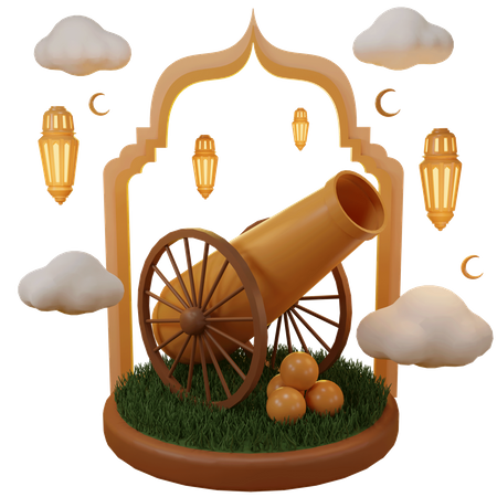 Ramadan Cannon  3D Illustration