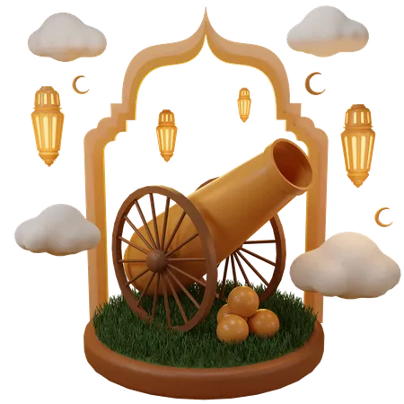 Ramadan Cannon  3D Illustration