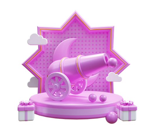 Ramadan Cannon Podium  3D Icon