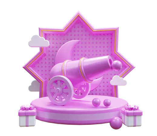 Ramadan Cannon Podium  3D Icon