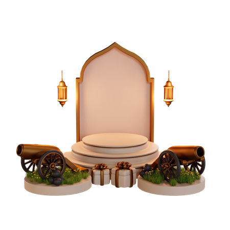 Ramadan Cannon Podium  3D Icon
