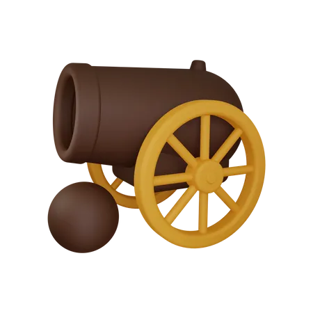 3 D Cannon Icon Concept 3D Illustration
