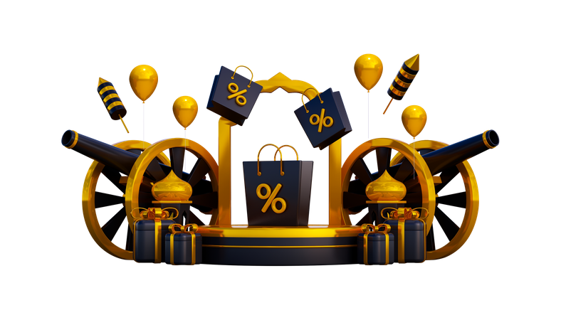 Ramadan Discount Podium  3D Illustration