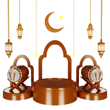 Ramadan Drum Podium  3D Icon