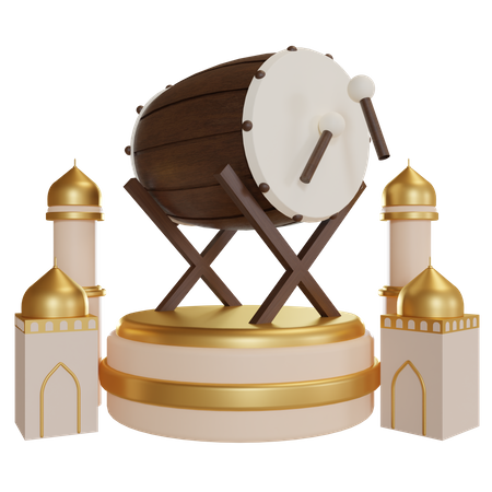 Ramadan Drum Podium  3D Illustration