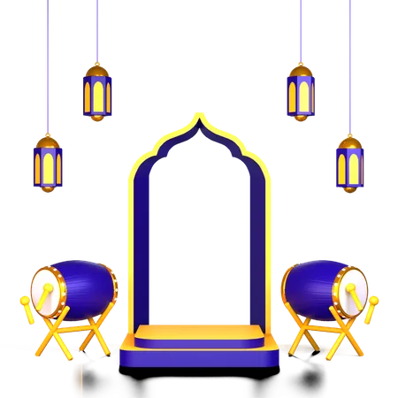 Islamic Ramadan Podium Illustration For Product Placement 3D Illustration