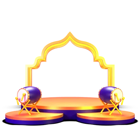 Islamic Ramadan Podium Illustration For Product Placement 3D Illustration