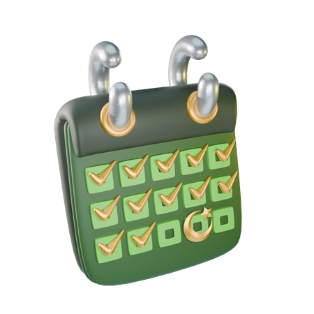 Ramadan Fasting Checklist Calendar  3D Icon