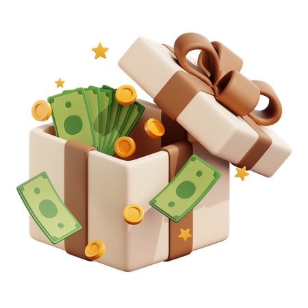 Ramadan Geschenk mit Geld  3D Icon