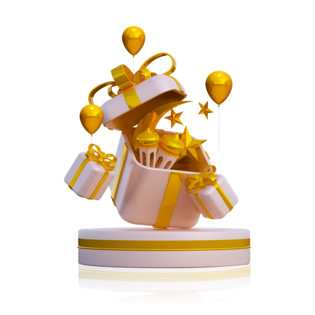 Ramadan Gift Podium  3D Illustration