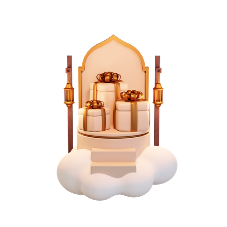 Ramadan Gift Podium  3D Illustration