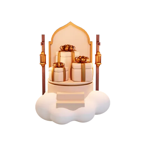 Ramadan Gift Podium  3D Illustration
