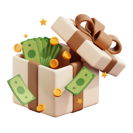 Ramadan Gift With Money  3D Icon