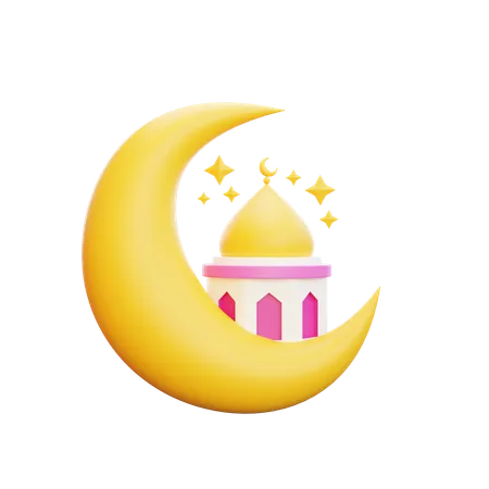 3 D Decoratiom Islamic Ramadan Greetings 3 D Ornaments And Islamic Podiums 3D Icon