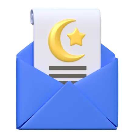 Mail Invitation Icon Ramadan 3 D Illustration 3D Icon