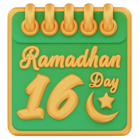 16e jour du ramadan  3D Icon