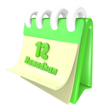Ramadan-Kalender 12 Datum  3D Icon