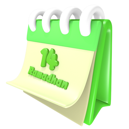 Ramadan-Kalender 14 Datum  3D Icon