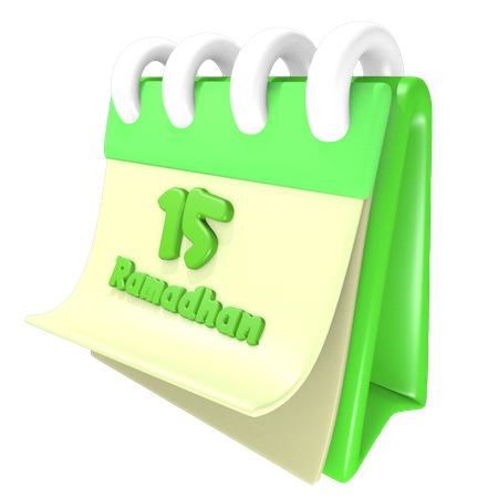 Ramadan-Kalender 15 Datum  3D Icon