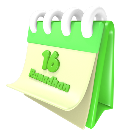 Ramadan-Kalender 16 Datum  3D Icon