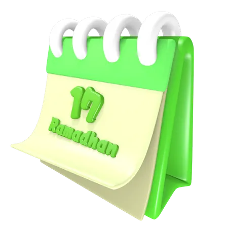 Ramadan-Kalender 17 Datum  3D Illustration