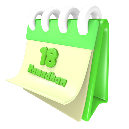 Ramadan-Kalender 18 Datum  3D Icon
