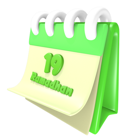 Ramadan-Kalender 19 Datum  3D Illustration